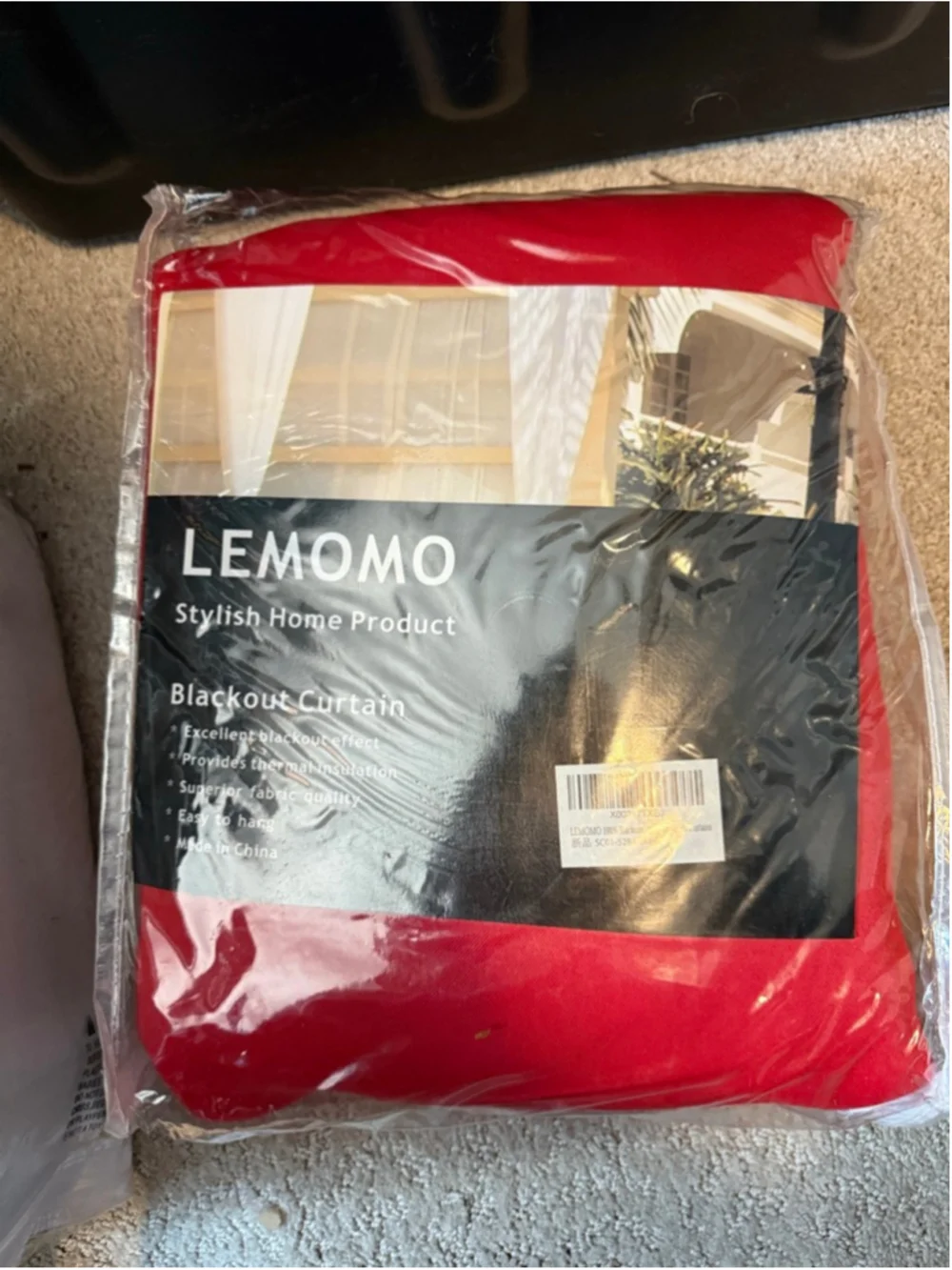 NEW LEMOMO Bright Red Insulated Blackout Curtains 52” x 84” Grommet Set of 2 NWT